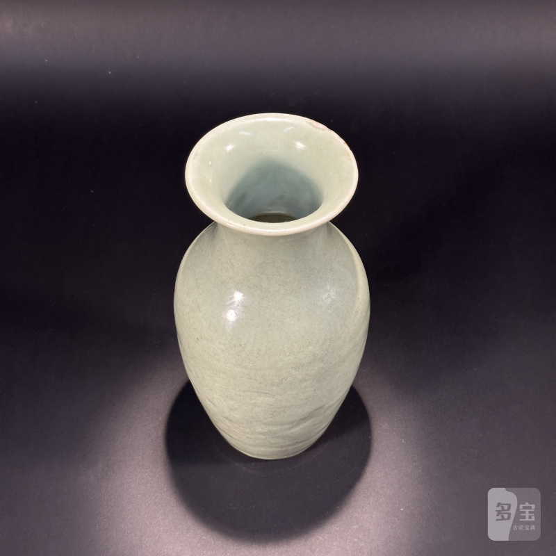 清 青釉模印花卉纹瓶 - 图2